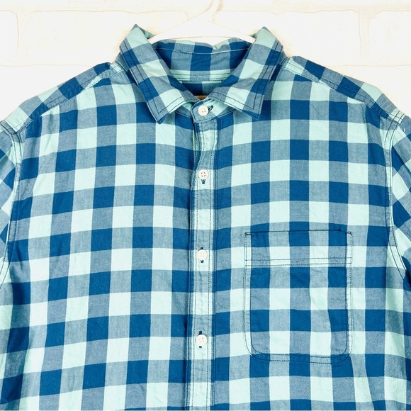 AMERICAN EAGLE MEN BLUE SLIM FIT EVERYDAY BUTTON-UP SHIRT, Super Soft Size Med - Picture 5 of 12